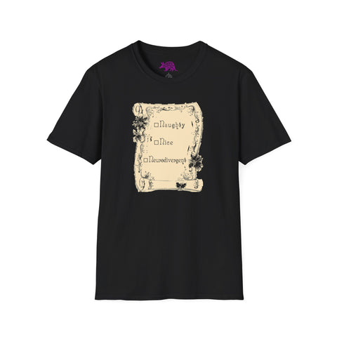 Naughty Nice Neurodivergent Unisex T-Shirt by Differently Normal